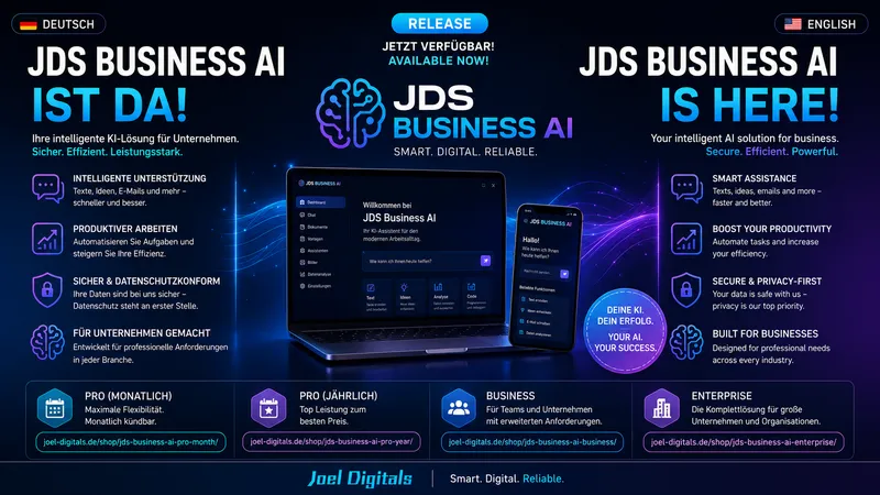 JDS Business AI offiziell veröffentlicht – Ihre intelligente KI-Lösung für Unternehmen