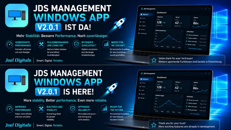 JDS Management Windows App V2.0.1 veröffentlicht