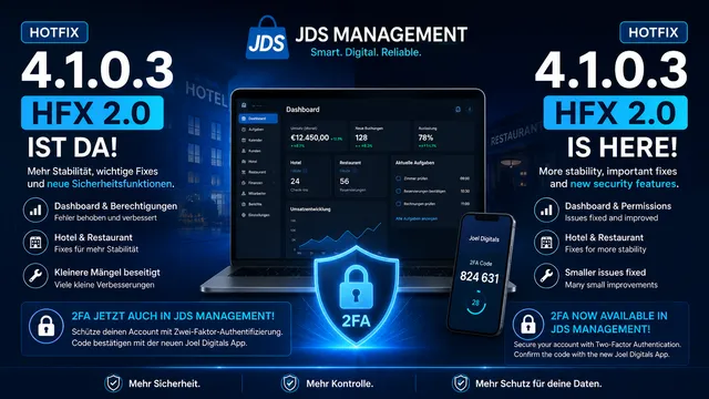 🚀 JDS Management Hotfix 4.1.0.3 HFx 2.0 ist da!