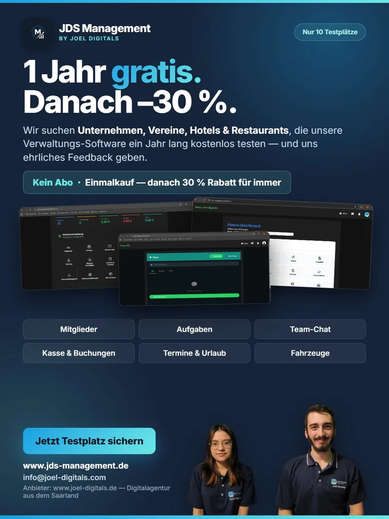 10 Testpartner für JDS Management gesucht
