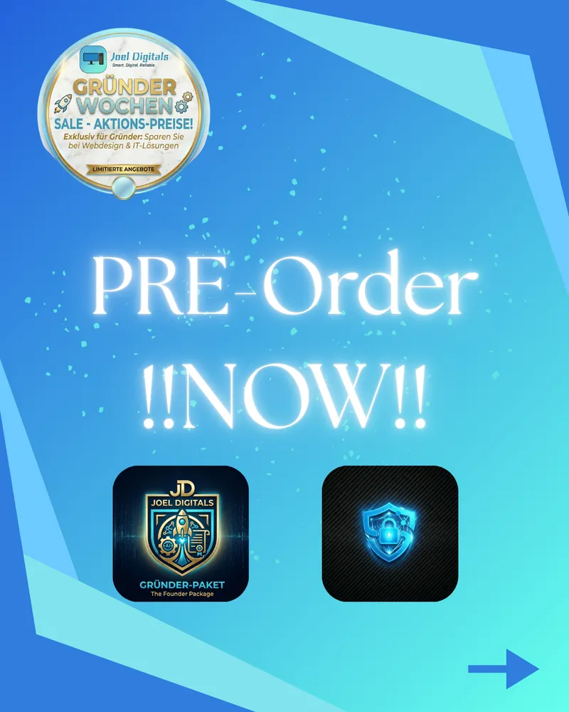 🚀 PRE-ORDER STARTET JETZT: Sichern Sie sich das Gründer-Paket und JDS Secure zum exklusiven Vorverkaufspreis!