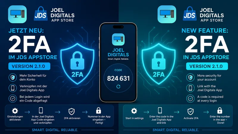 🔐 JDS AppStore 2.1.0: 2FA ist ab sofort verfügbar