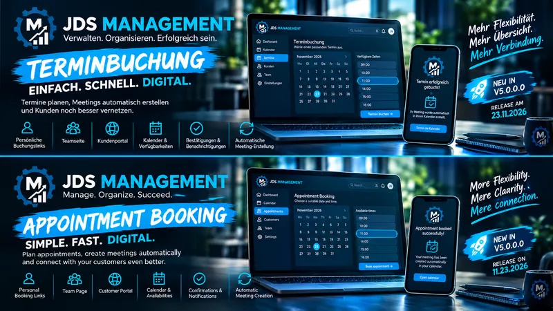 JDS Management V5.0.0.0: Introducing Appointment Booking – Plan Easily, Connect Digitally
