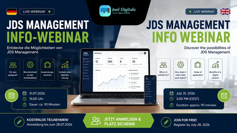 🚀 JDS Management Info-Webinar – Erlebe die Zukunft der digitalen Verwaltung