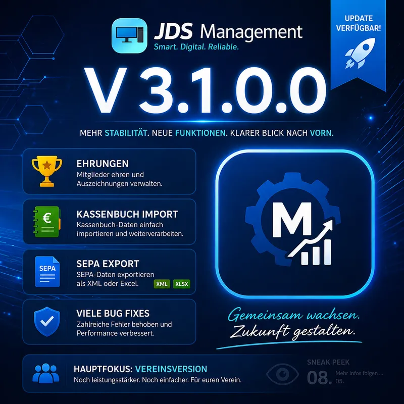 JDS Management V3.1.0.0 – Neue Funktionen, mehr Stabilität und ein klarer Blick Richtung Zukunft