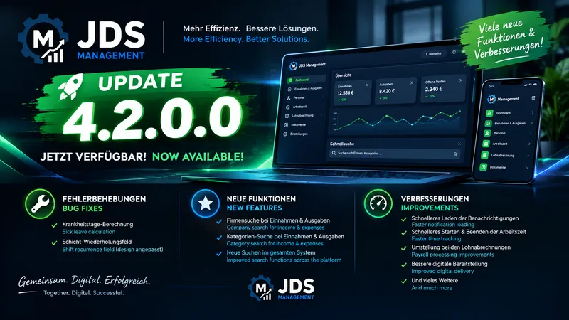 JDS Management V4.2.0.0 veröffentlicht – Mehr Komfort, bessere Suche und höhere Performance