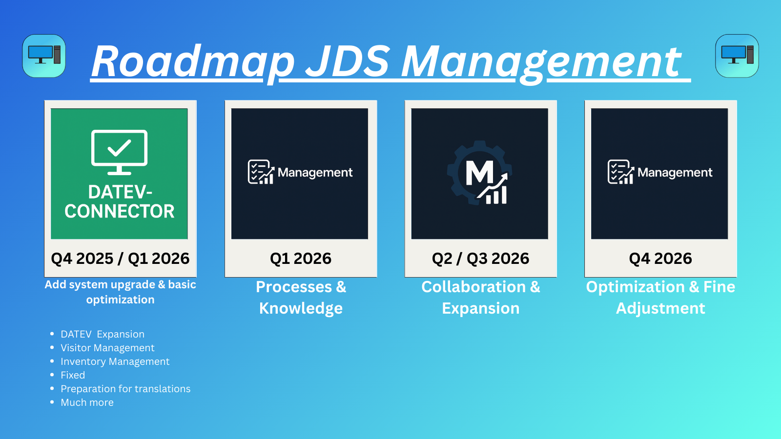 JDS Management — Roadmap