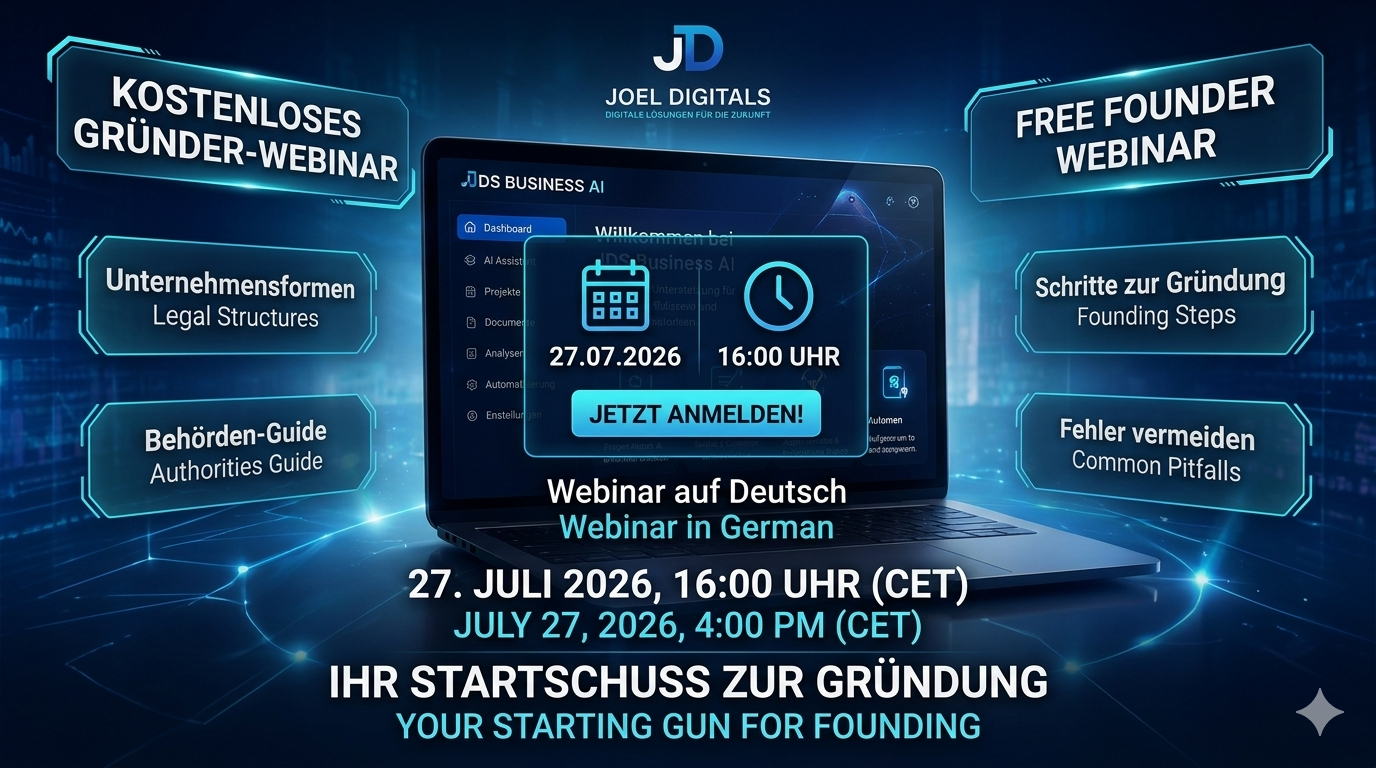 Joel Digitals Gründer Webinar 26